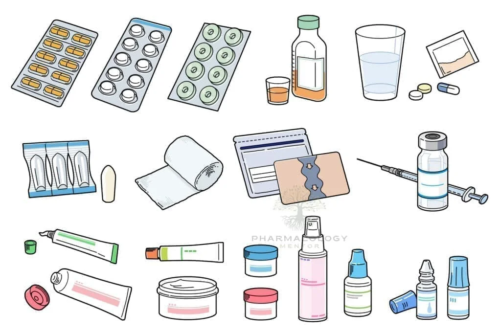Dosage forms of the drugs