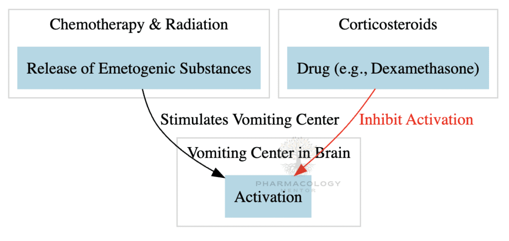 Corticosteroids MOA as antiemetic drugs