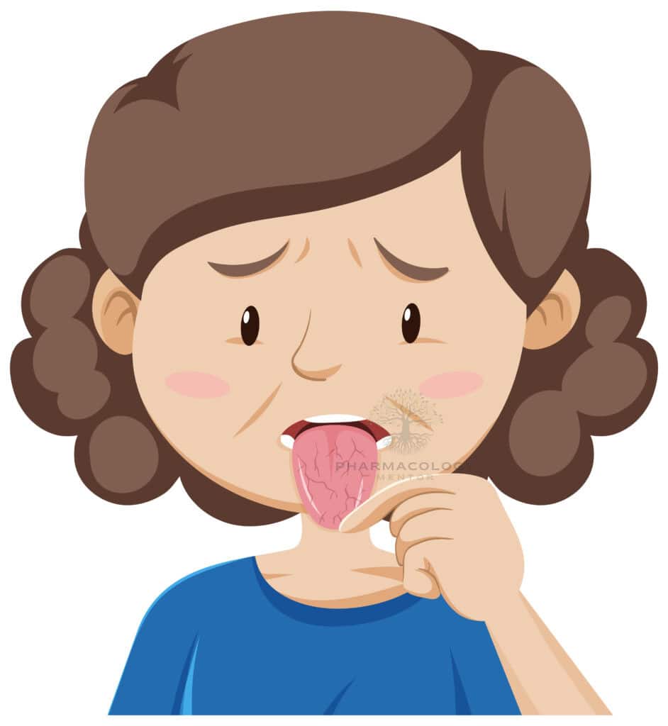 pilocarpine is used in Xerostomia (dry mouth): Old woman having dry mouth