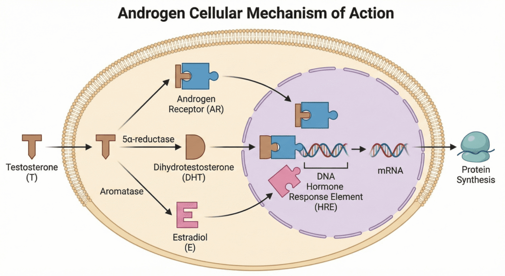 Androgen Cellular Mechanism of Action