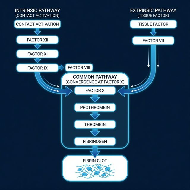 The Coagulation Cascade - Intrinsic and Extrinsic Pathways